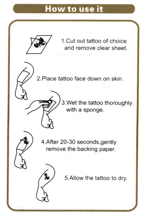 temporary tattoo directions